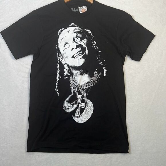 Trippie Redd portrait black & white short sleeve cotton T-shirt NWT-Men -small - Picture 1 of 5